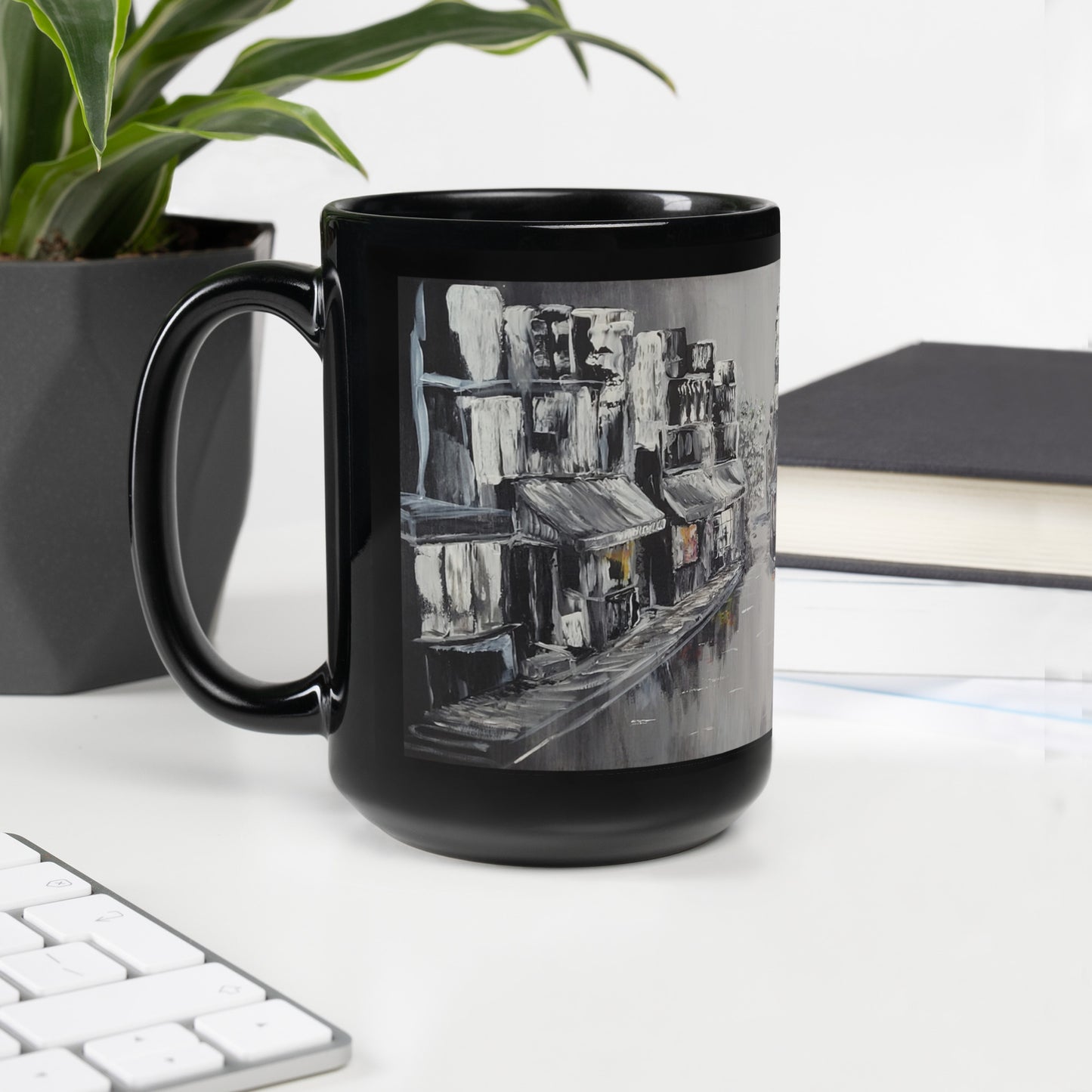 Nightlife Black Glossy Mug