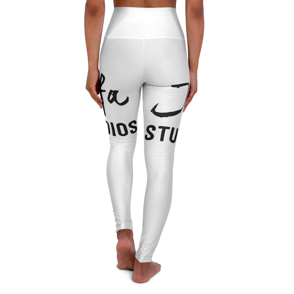 JFA High Waisted Yoga Leggings Black Letters